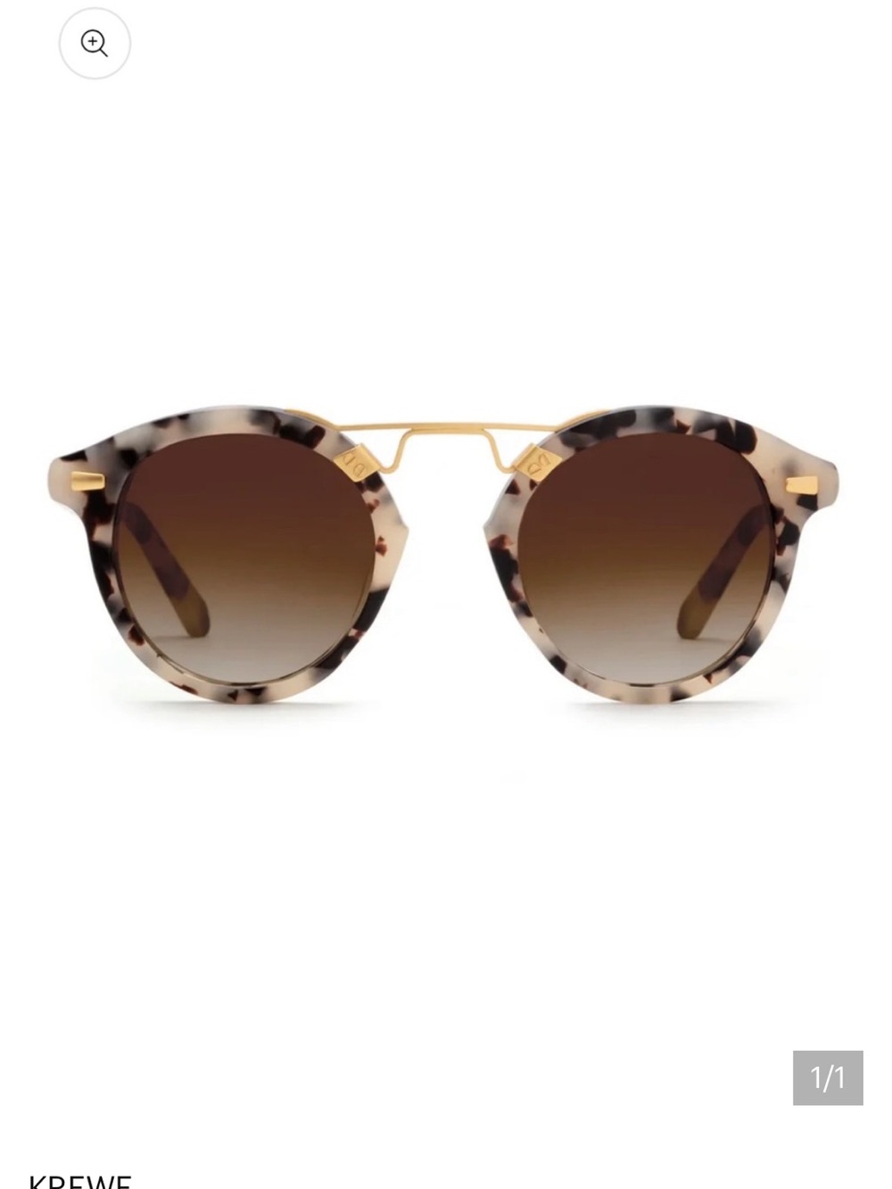 KREWE Round Tortoise Frame Sunglasses - Brown Gradient Lenses